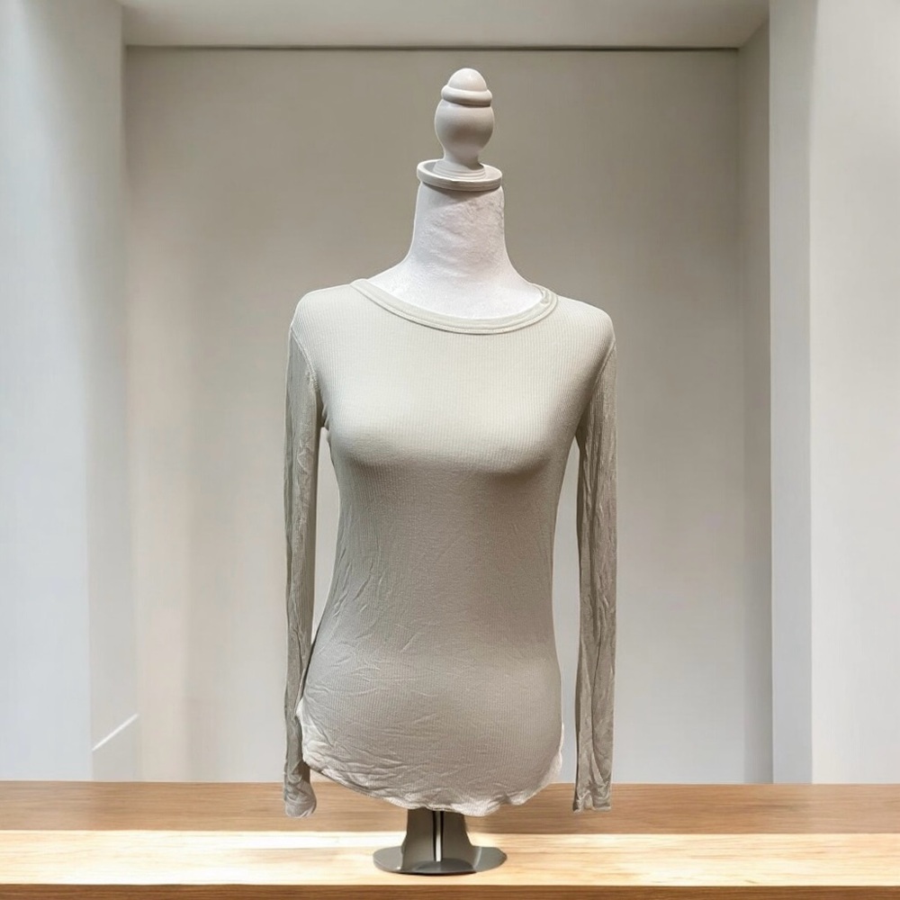 Zara Cream Ribbed Knit Top